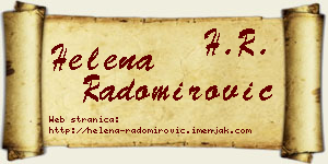 Helena Radomirović vizit kartica